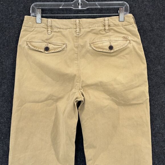 American Eagle Pants Mens 29x30 Khaki Stretch Chino Casual Flat Front Tan - Picture 3 of 9